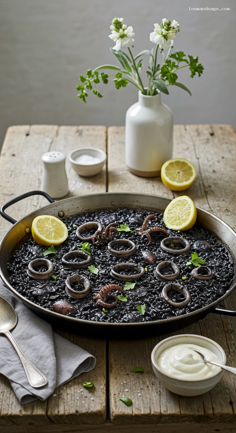 Arroz Negro with Socarrat and Alioli