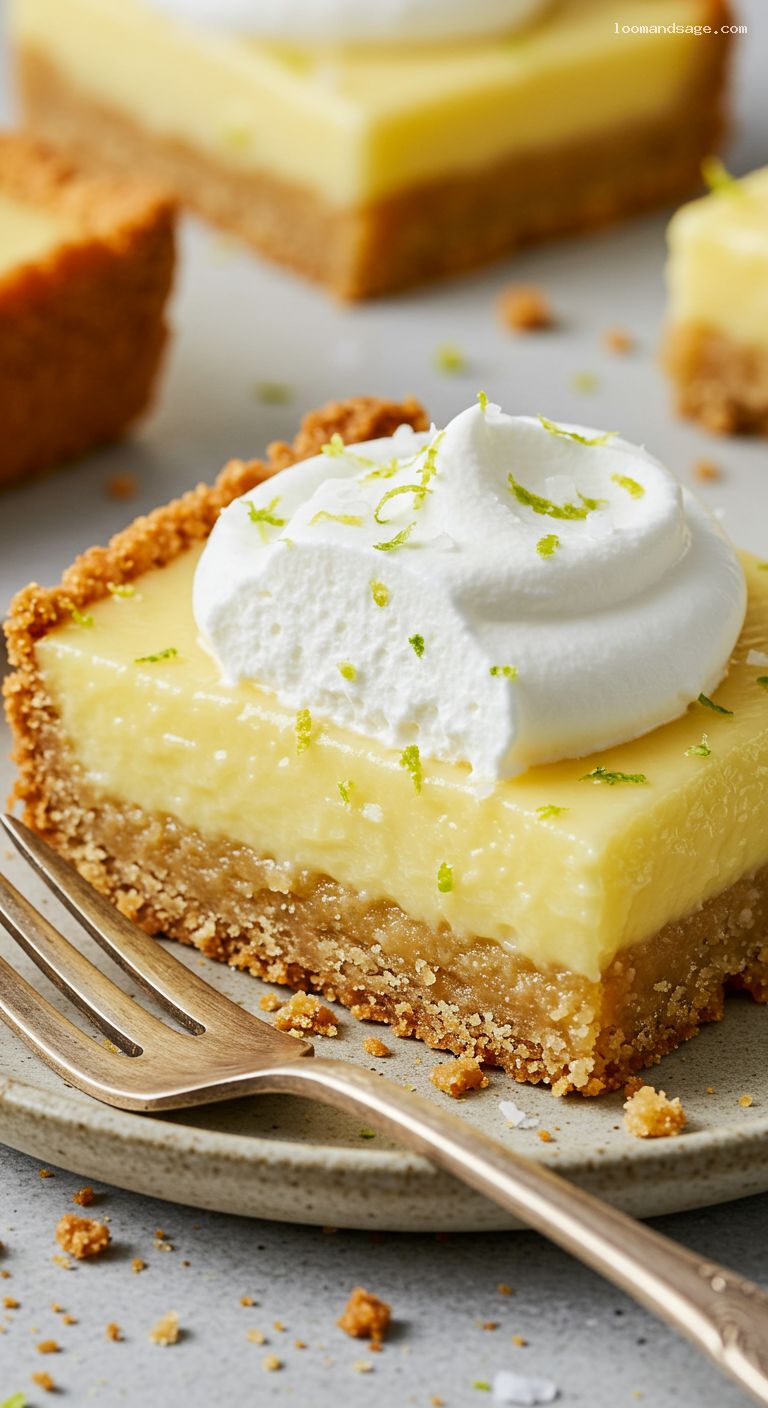 Atlantic Beach Pie Bars with Lemon-Lime Custard – Closeup