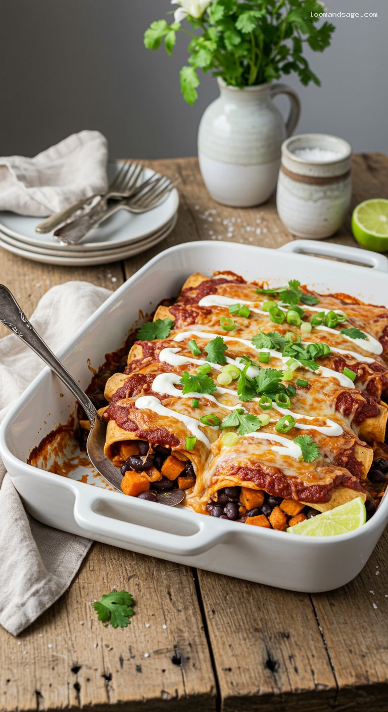 Black Bean and Sweet Potato Enchiladas