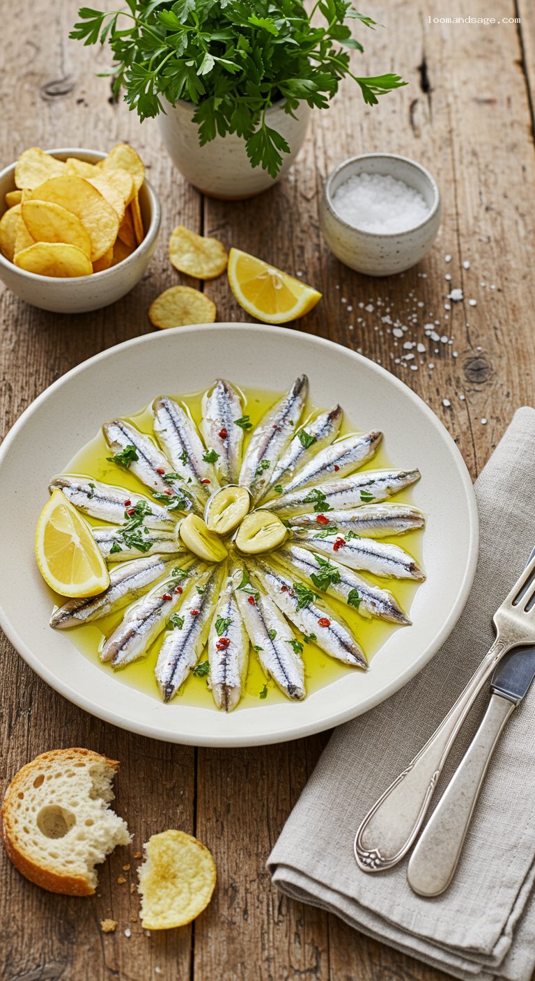 Boquerones en Vinagre with Garlic and Olive Oil