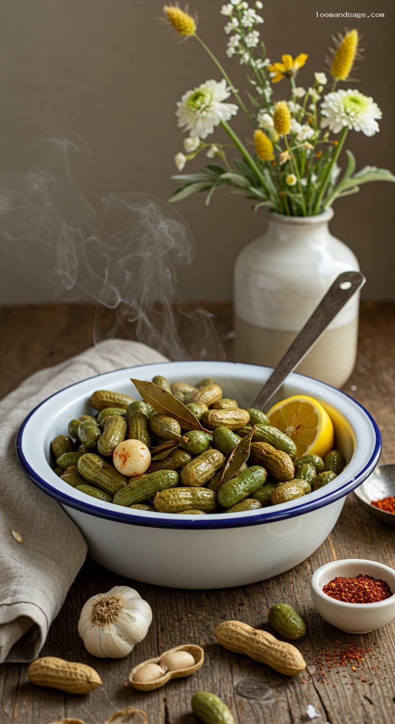 Cajun Boiled Peanuts, Tender and Briny