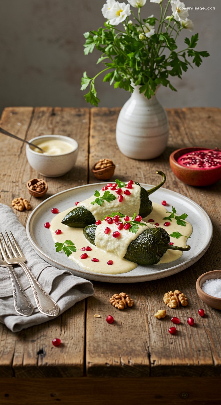 Chiles en Nogada with Creamy Walnut Sauce