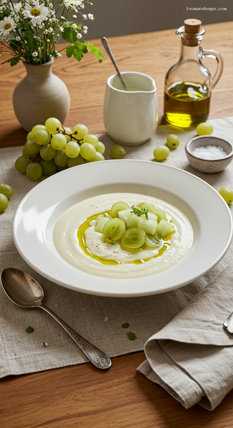 Chilled Ajo Blanco with Grapes or Melon