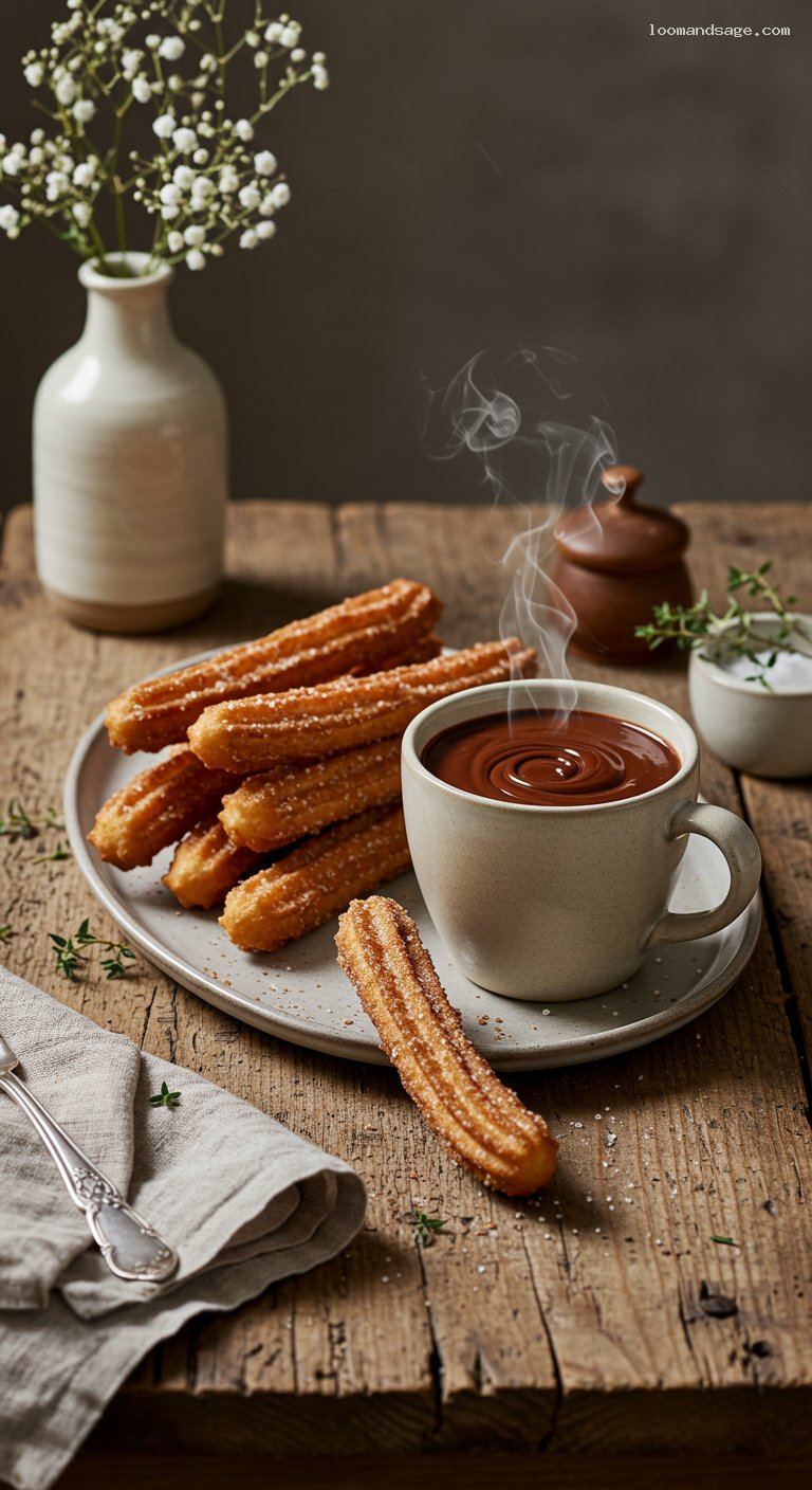 Churros con Chocolate with Thick Dipping Chocolate