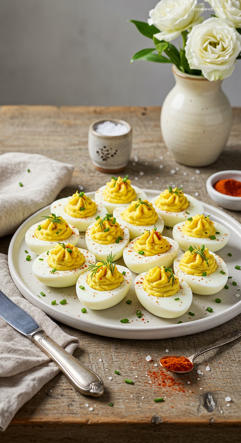 Classic Deviled Eggs with Mustard and Relish