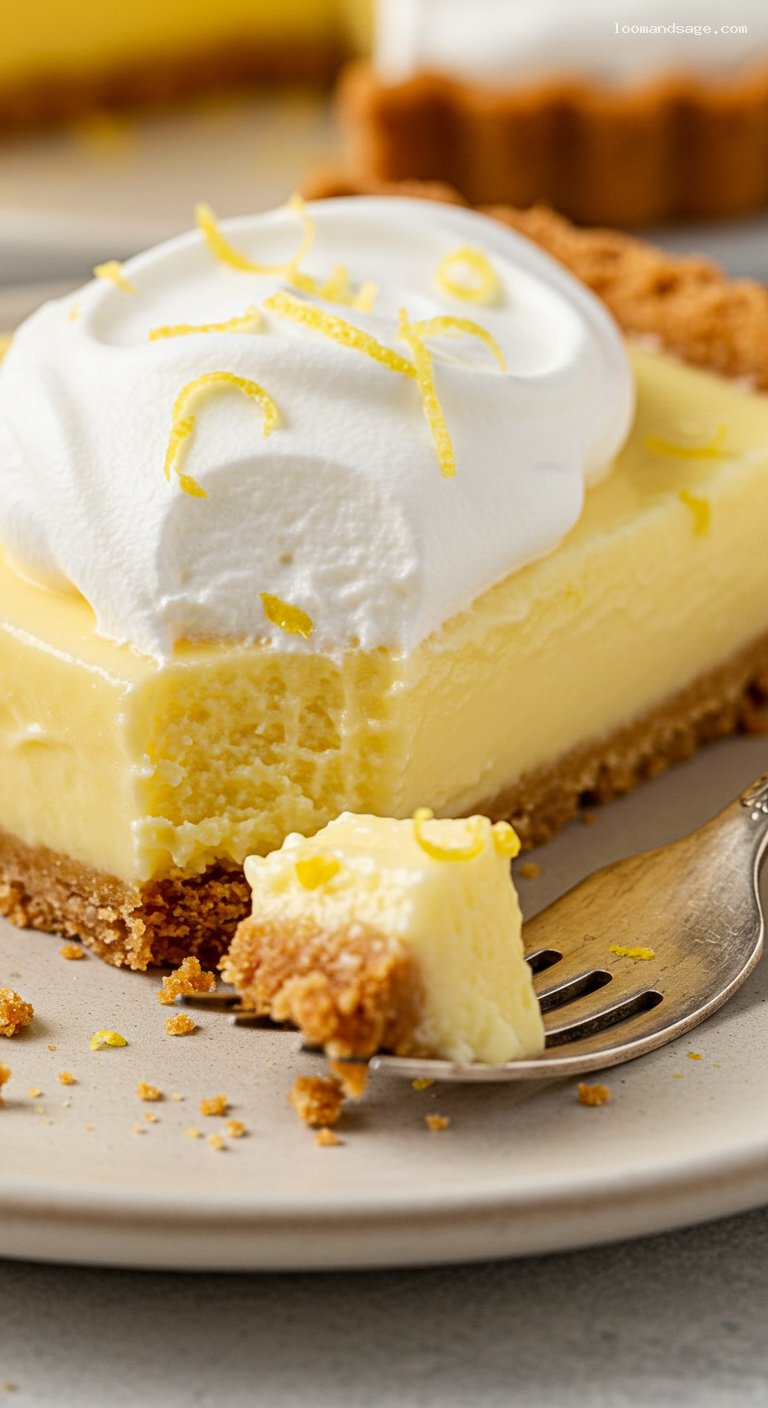 Classic Lemon Icebox Pie with Whipped Cream – Closeup