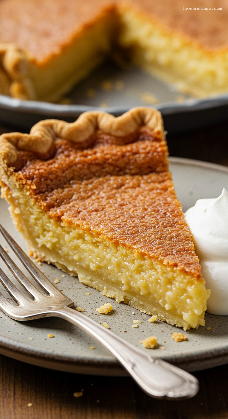 Classic Southern Chess Pie in Flaky Crust – Closeup
