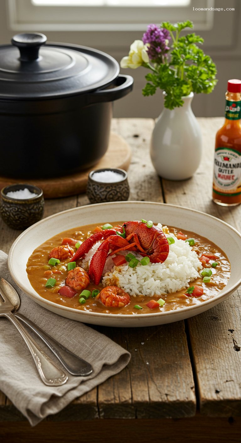 Crawfish Étouffée with Cajun Trinity Over Rice