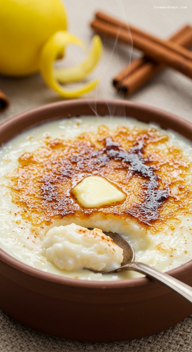 Creamy Arroz con Leche with Cinnamon Sugar – Closeup