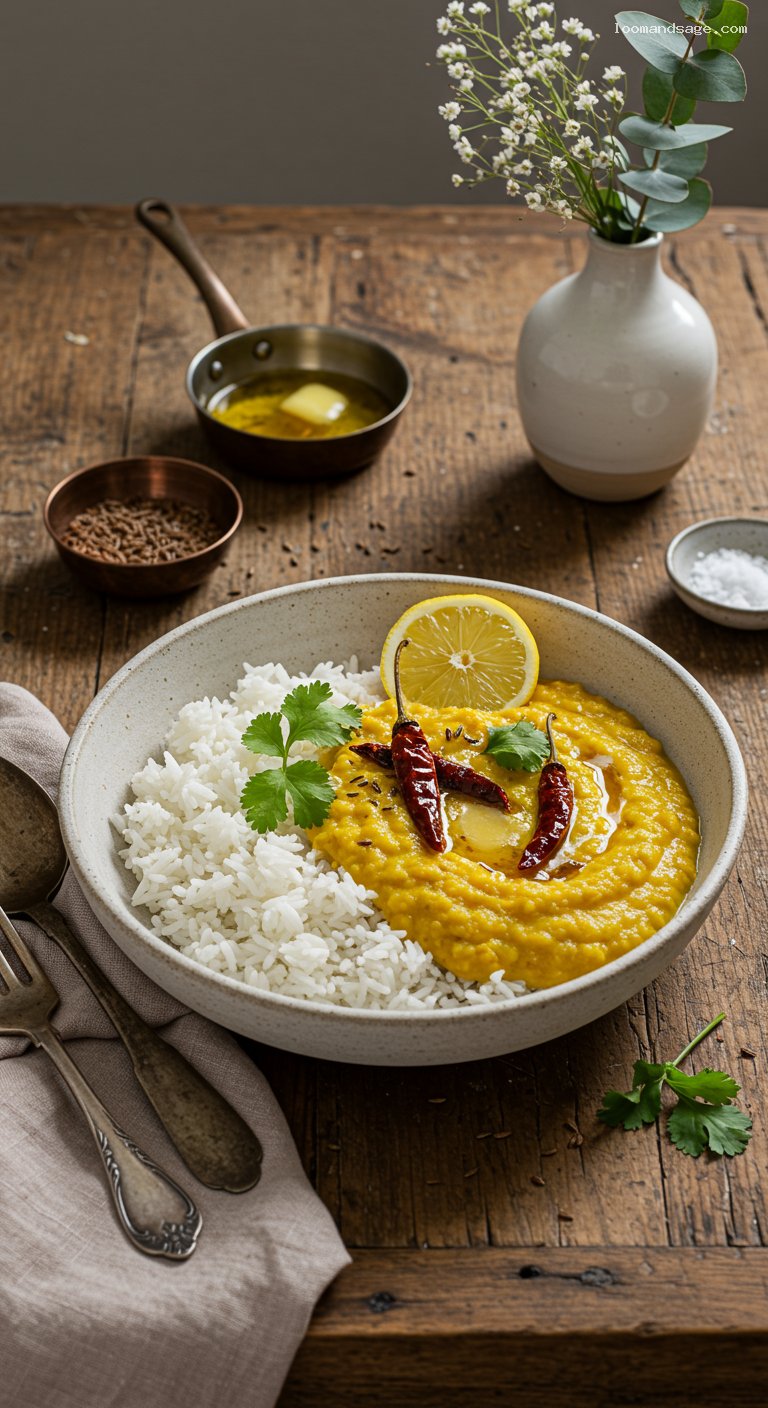 Creamy Dal Tadka with Garlic Chili Tempering