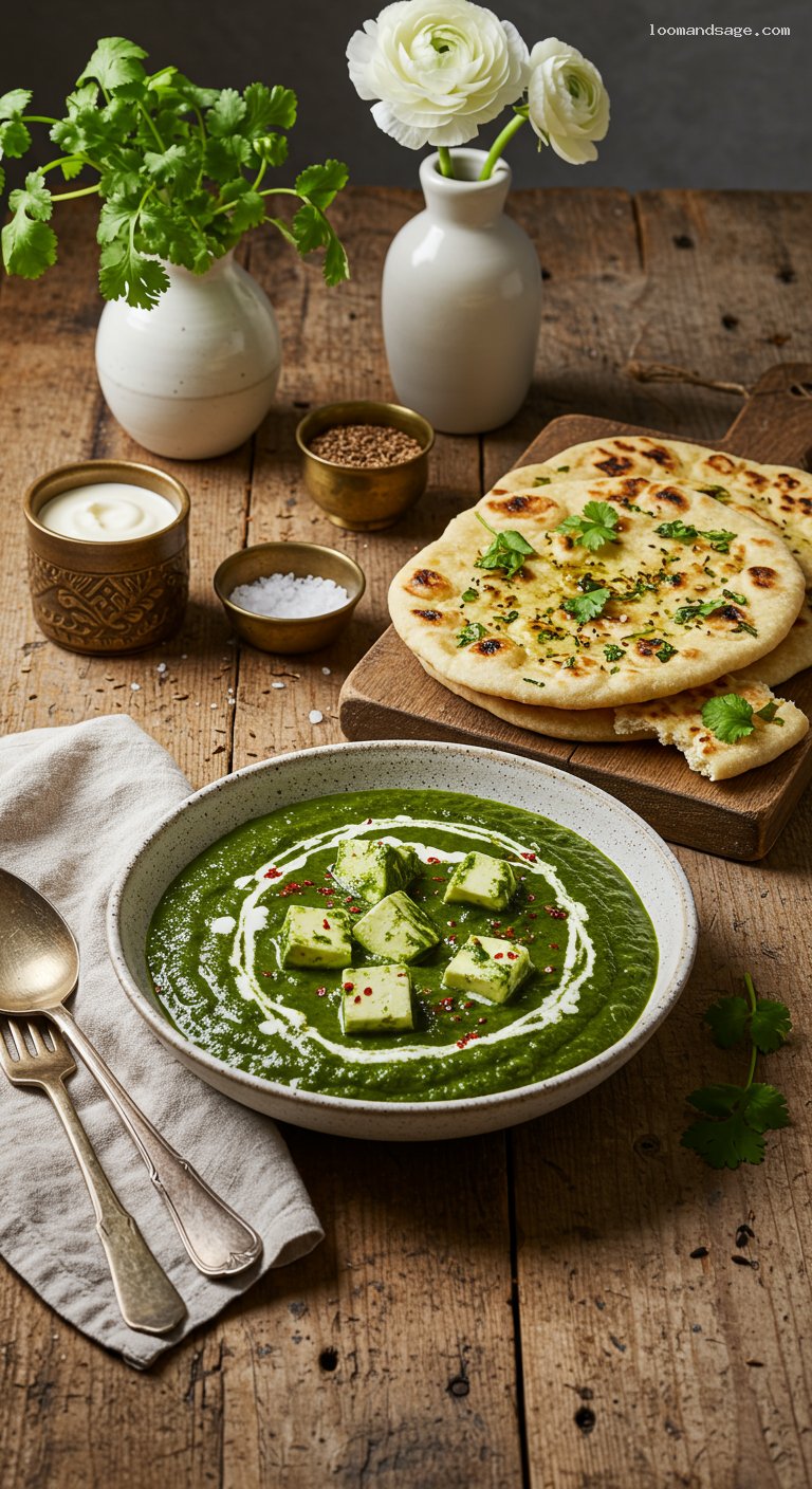 Creamy Palak Paneer with Buttery Naan