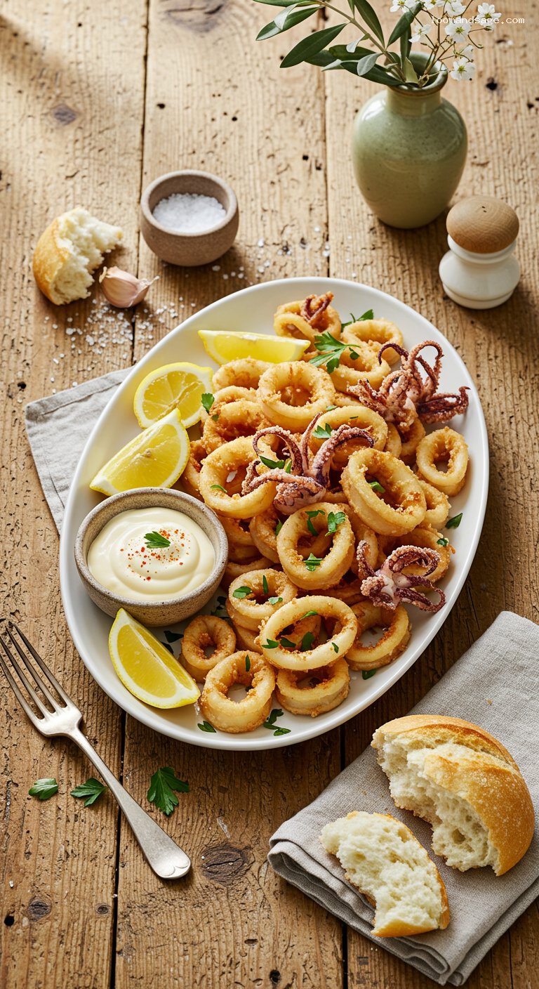 Crispy Calamares a la Romana with Lemon