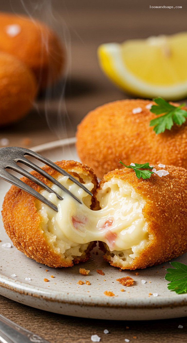 Crispy Jamón Croquetas with Ultra-Creamy Béchamel – Closeup