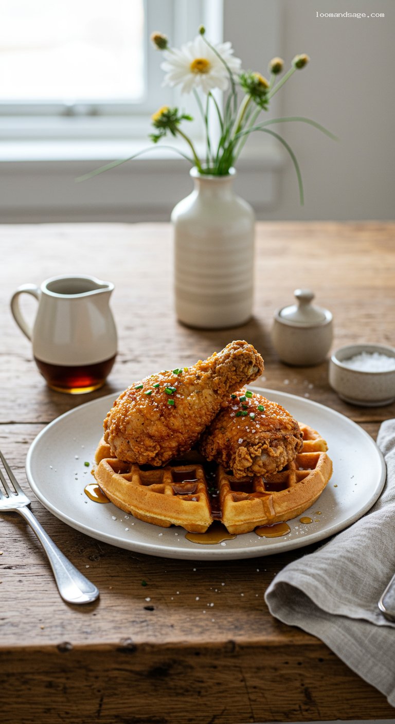 Extra-Crispy Chicken and Waffles with Maple Syrup