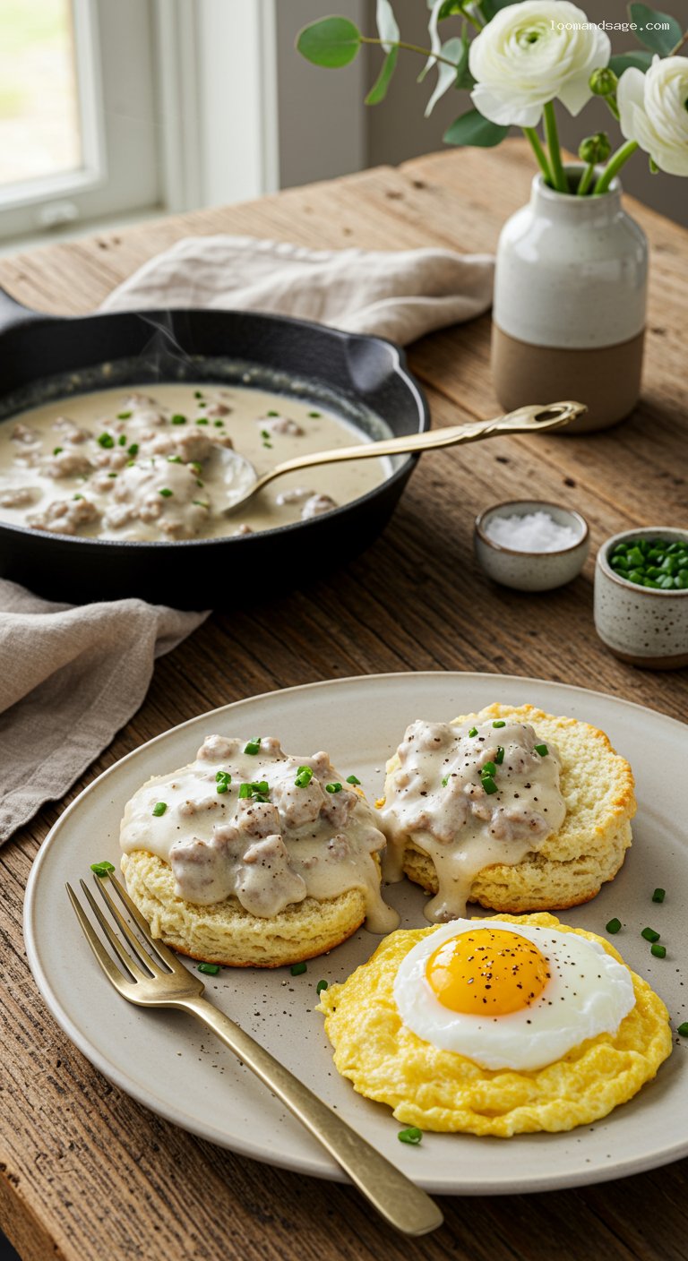 Extra-Flaky Biscuits with Peppery Sausage Gravy