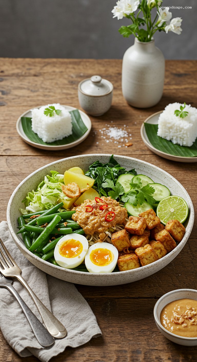 Gado-Gado Salad with Chunky Peanut-Lime Sauce