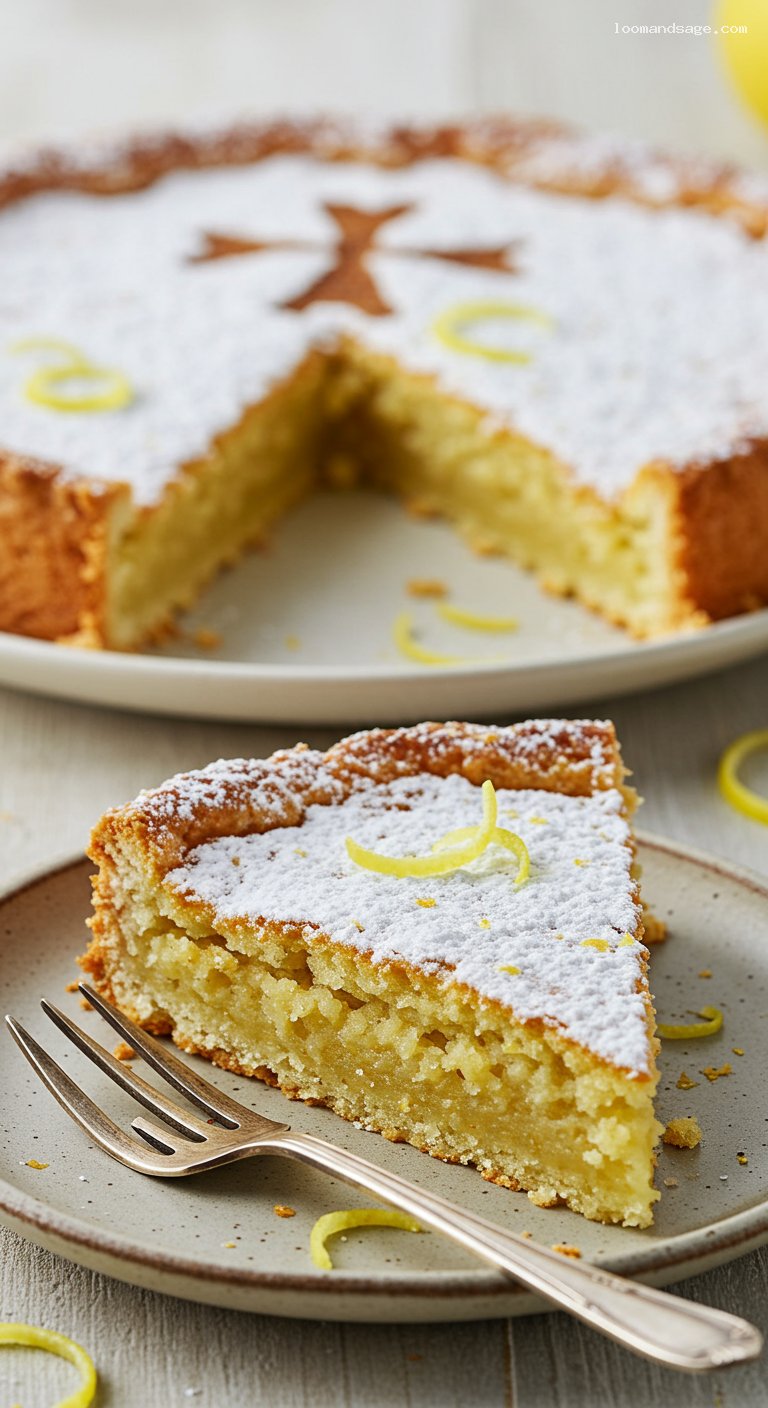 Galician Almond Cake (Tarta de Santiago) – Closeup
