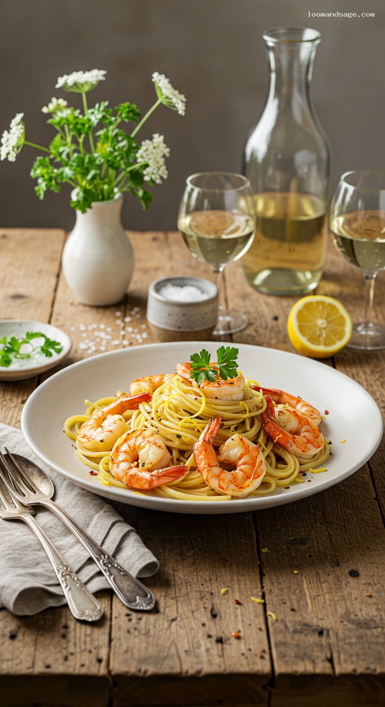 Garlic-Lemon Shrimp Scampi Linguine