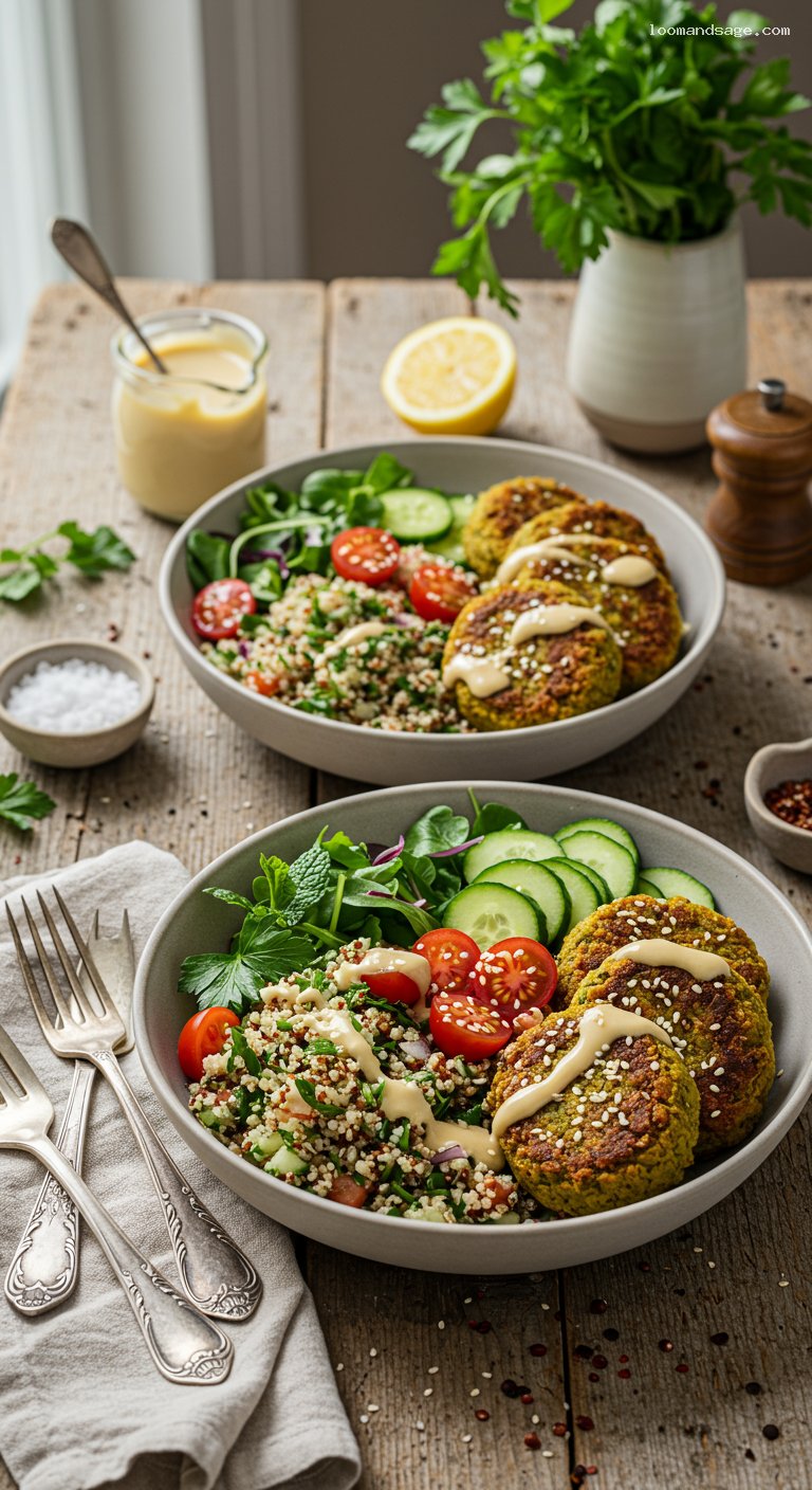 Gluten-Free Baked Falafel Bowls with Lemon Tahini