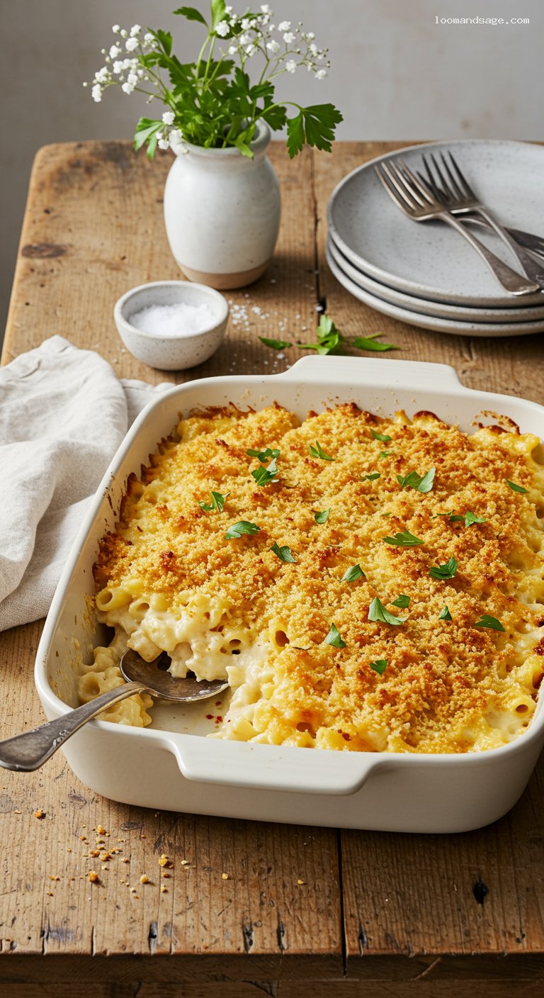 Gluten-Free Baked Mac and Cheese with Three Cheeses