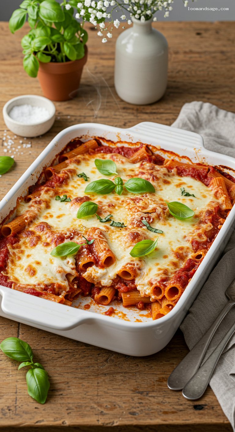 Gluten-Free Baked Ziti with Ricotta and Marinara