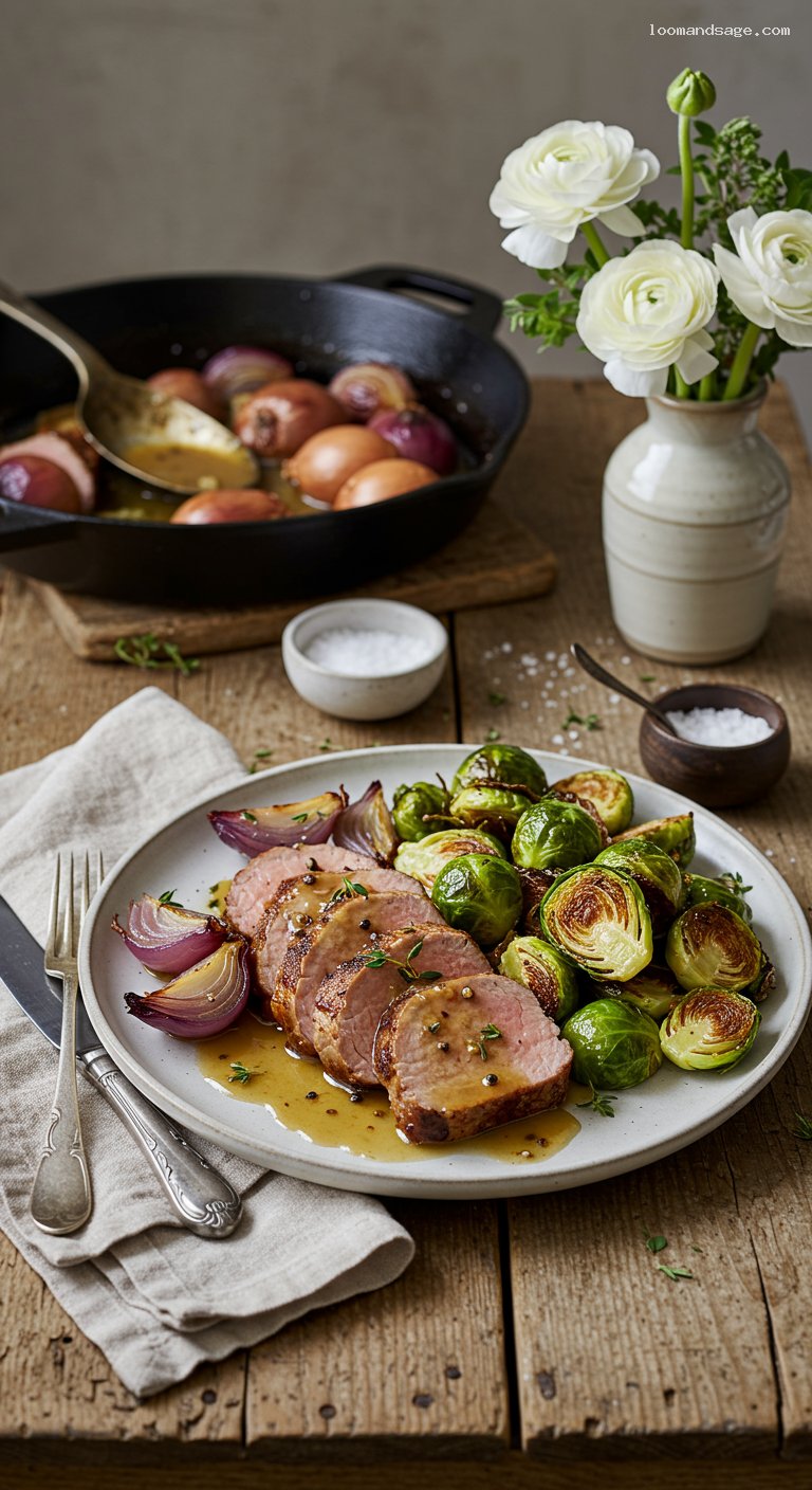 Gluten-Free Cider-Glazed Pork Tenderloin with Brussels Sprouts