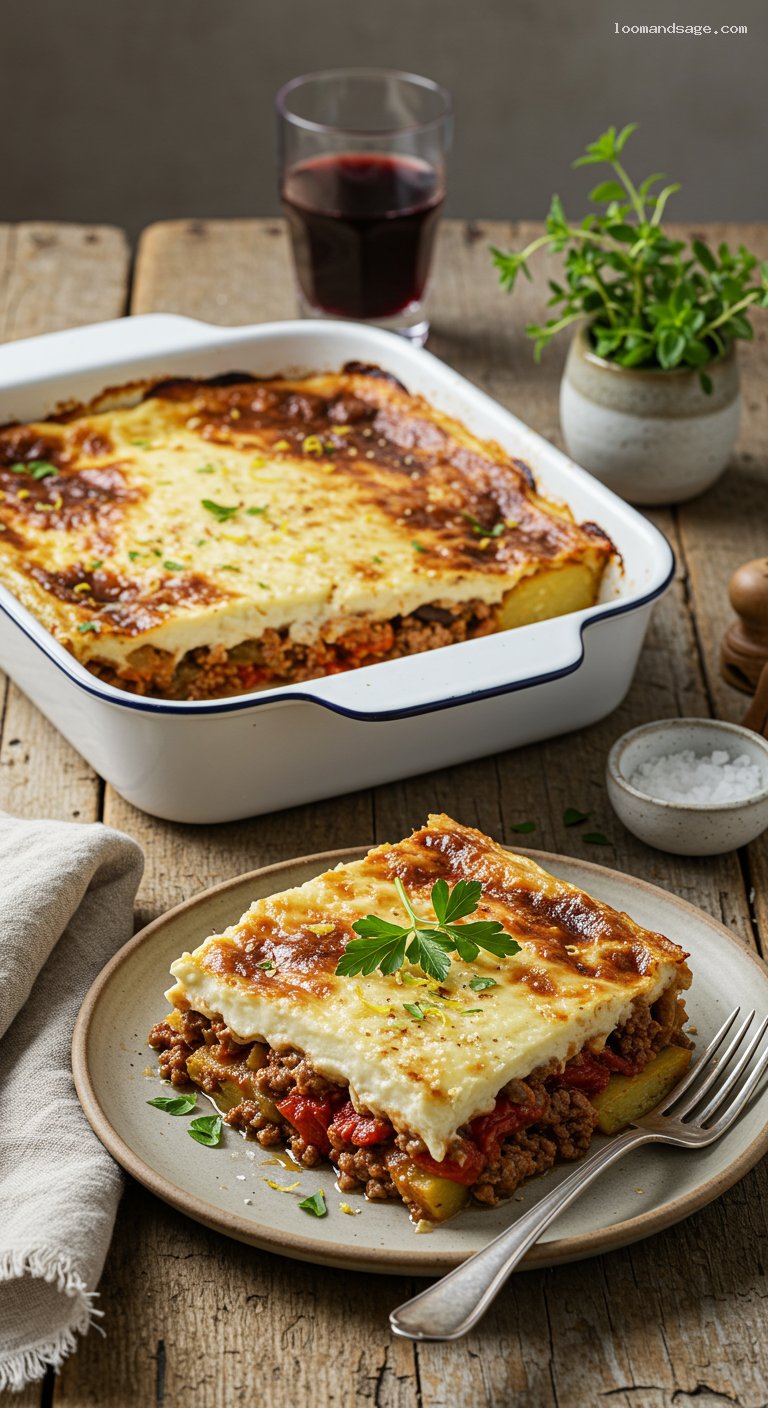 Gluten-Free Homestyle Moussaka with Silky Béchamel