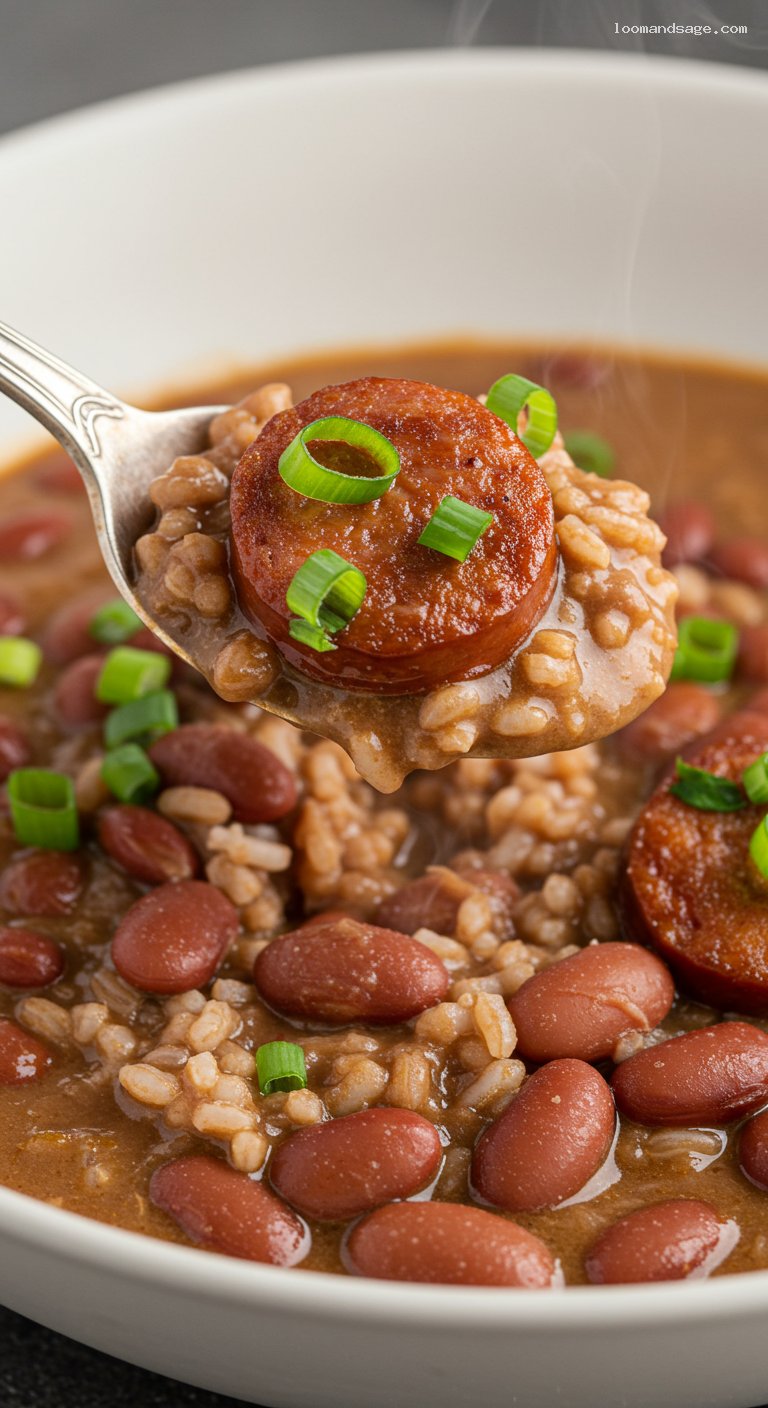 Gluten-Free New Orleans Red Beans and Rice – Closeup