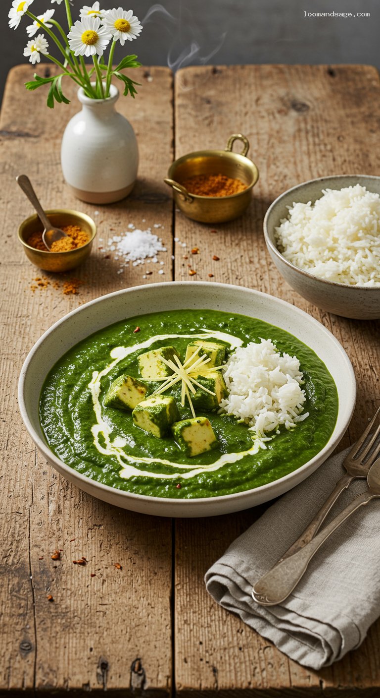 Gluten-Free Palak Paneer with Basmati Rice