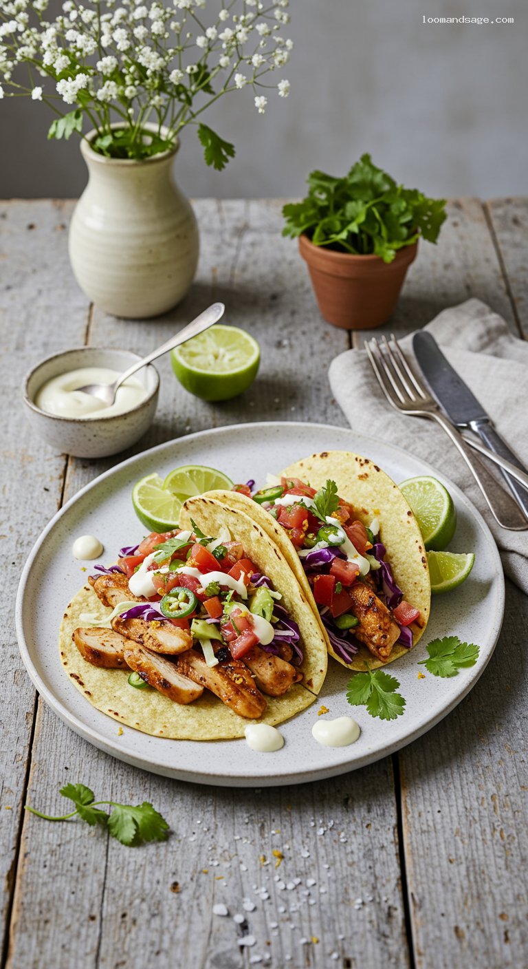 Gluten-Free Street-Style Chicken Tacos with Lime Crema