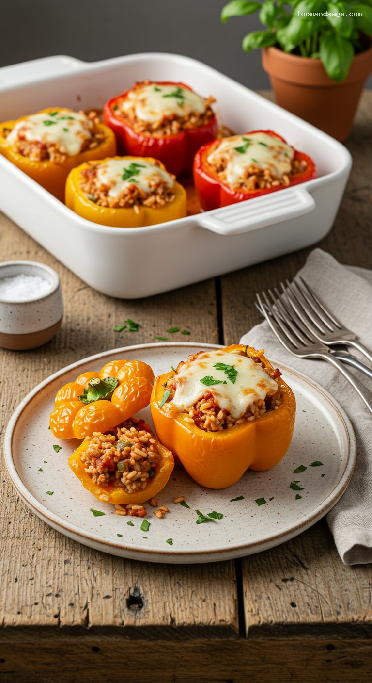 Gluten-Free Stuffed Bell Peppers with Turkey and Rice