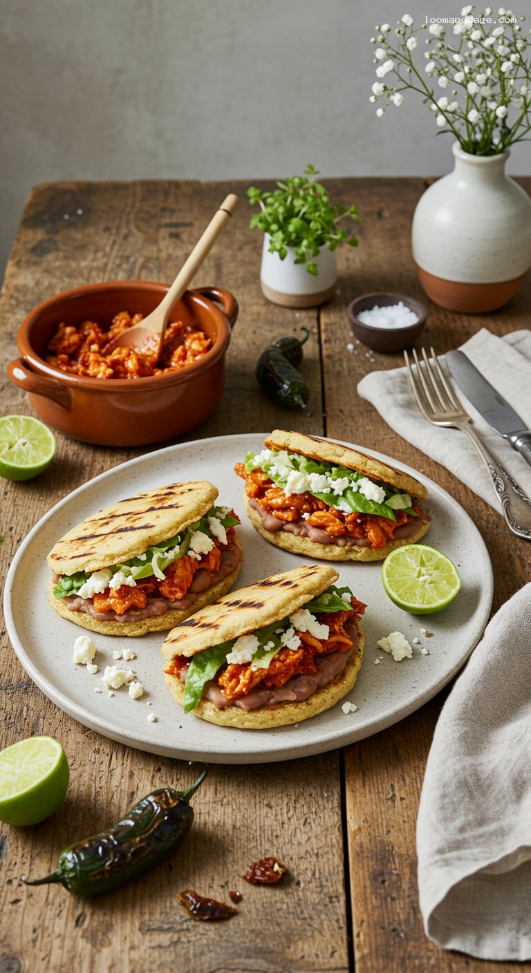 Gorditas de Chicharrón Prensado with Salsa and Crema
