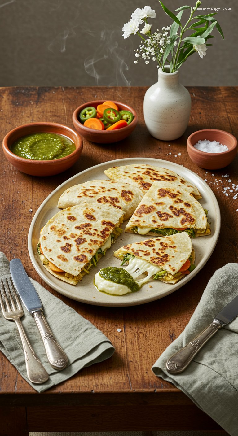Griddled Quesadillas with Oaxaca Cheese and Salsa