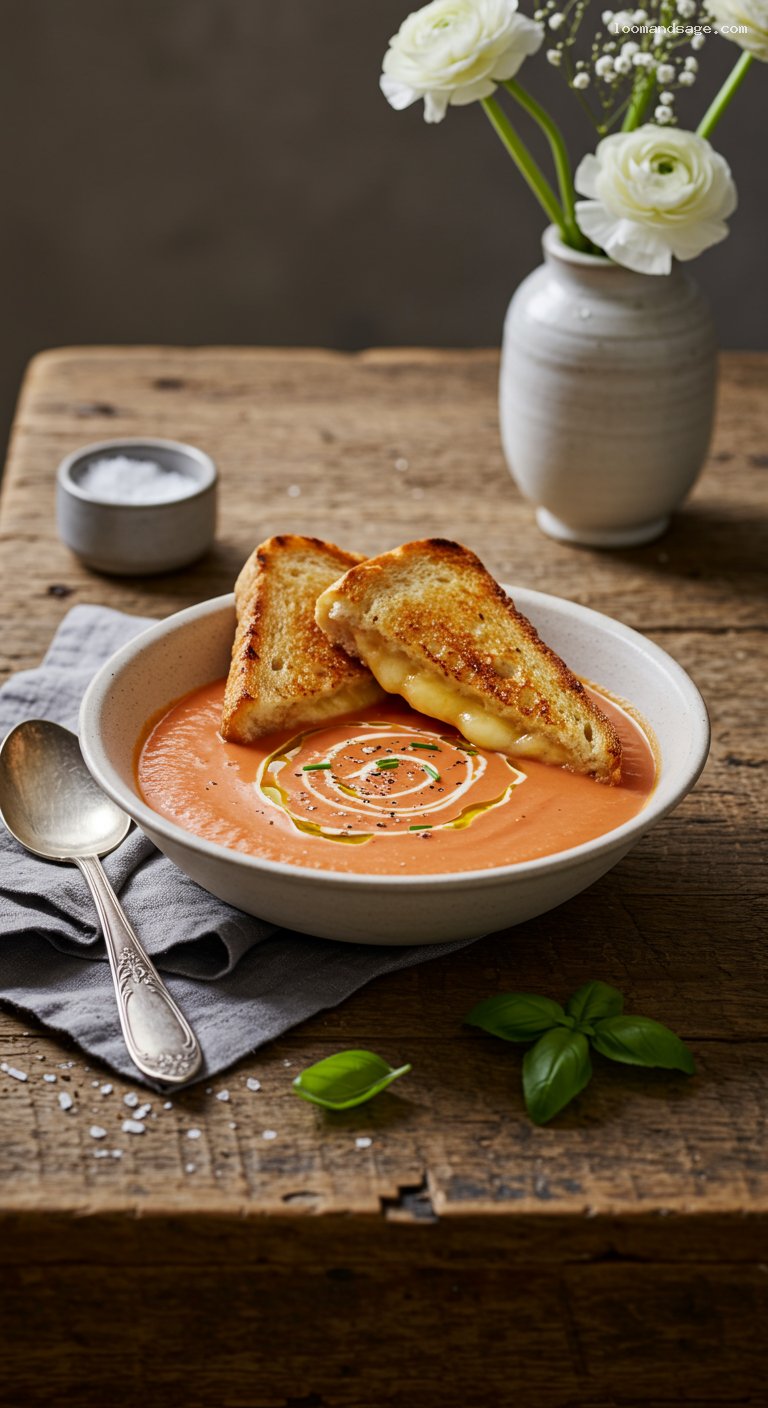 Grilled Cheese with Quick Tomato Soup