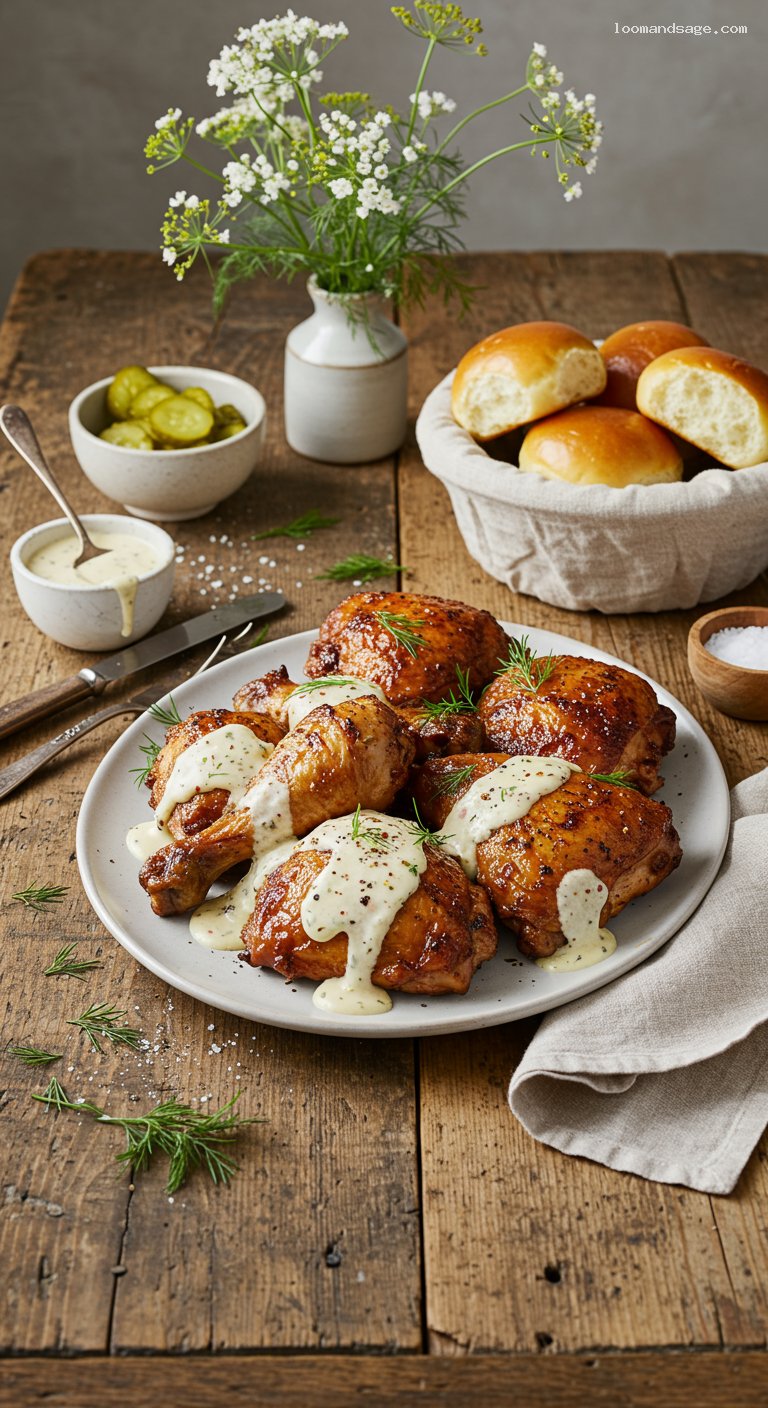 Hickory-Smoked Chicken with Alabama White Sauce