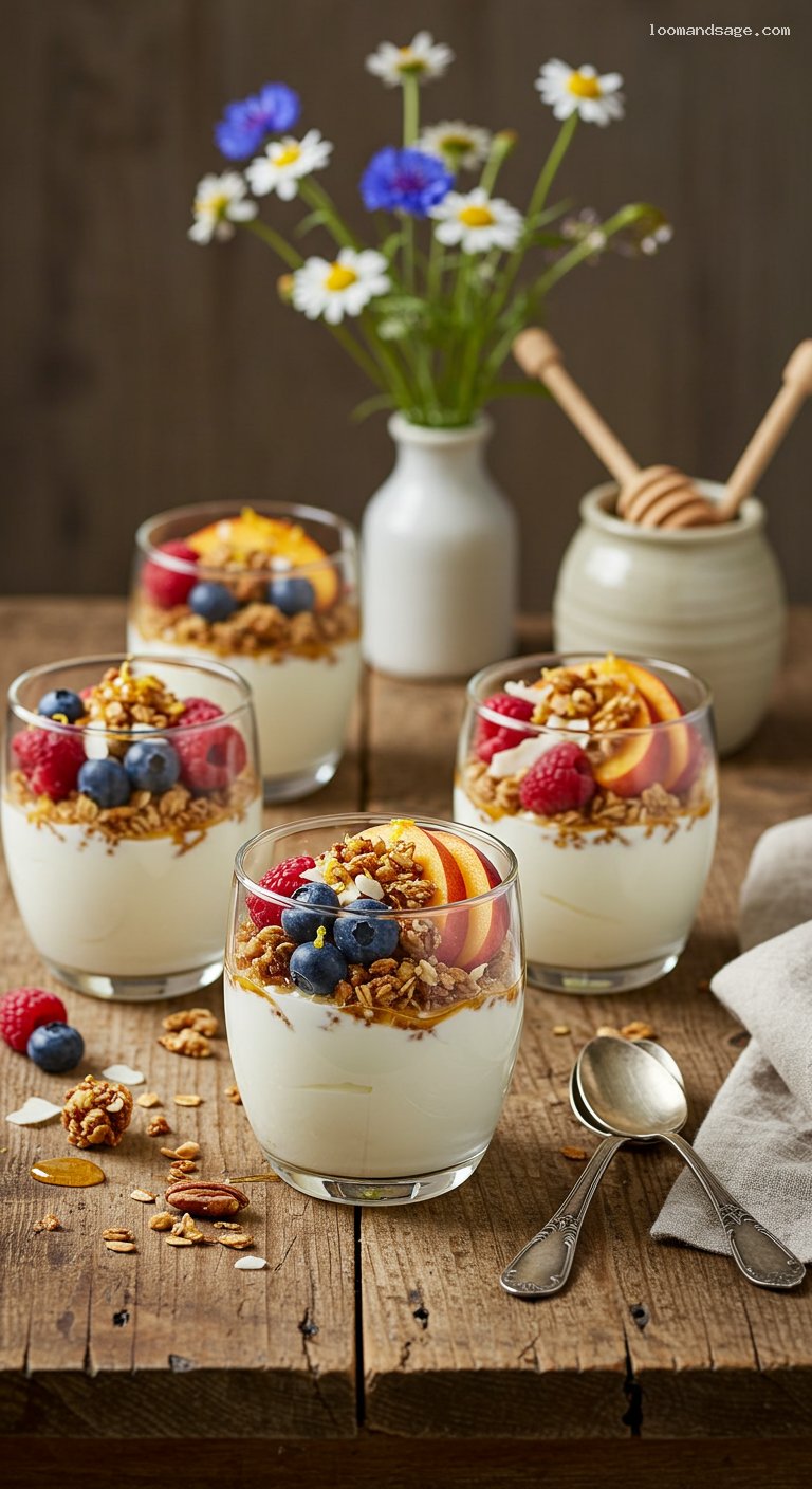 Honeyed Greek Yogurt Parfait with Berries and Coconut