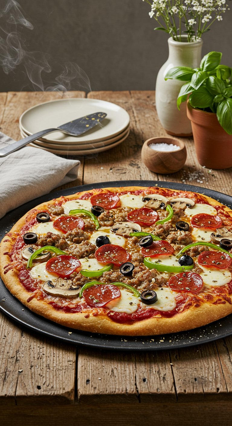 Keto Fathead-Crust Supreme Pizza
