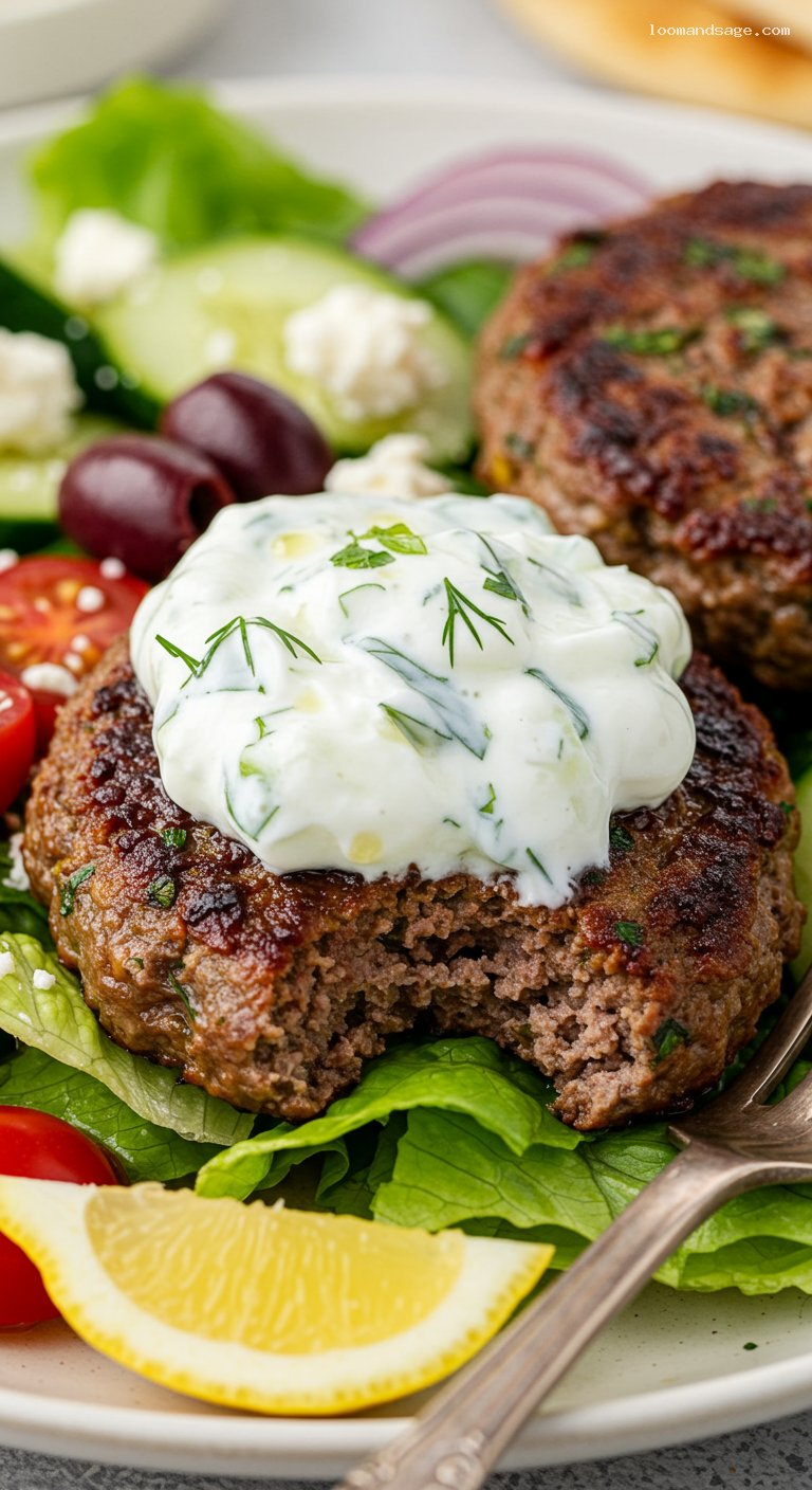 Keto Gyro Salad Bowls with Tzatziki – Closeup