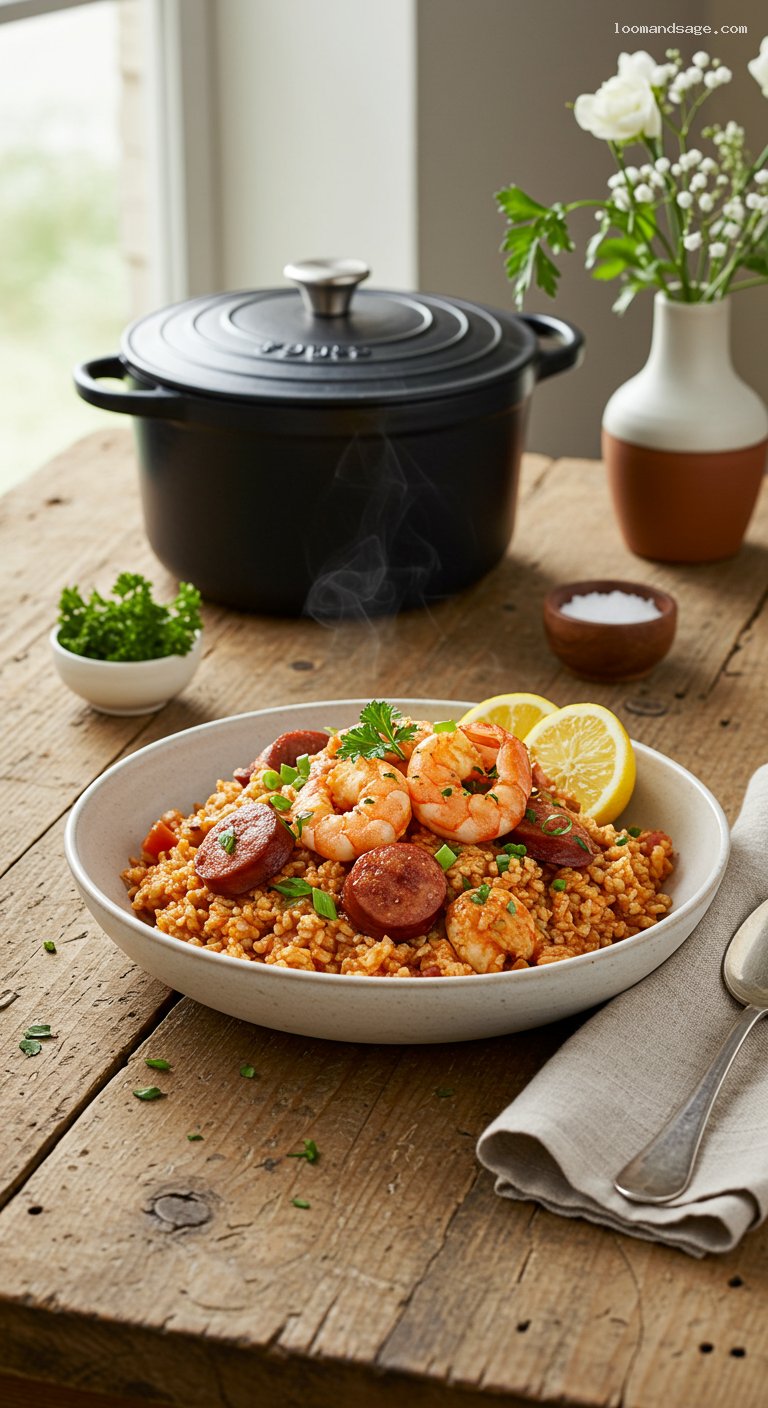 Keto Jambalaya with Cauliflower Rice and Andouille