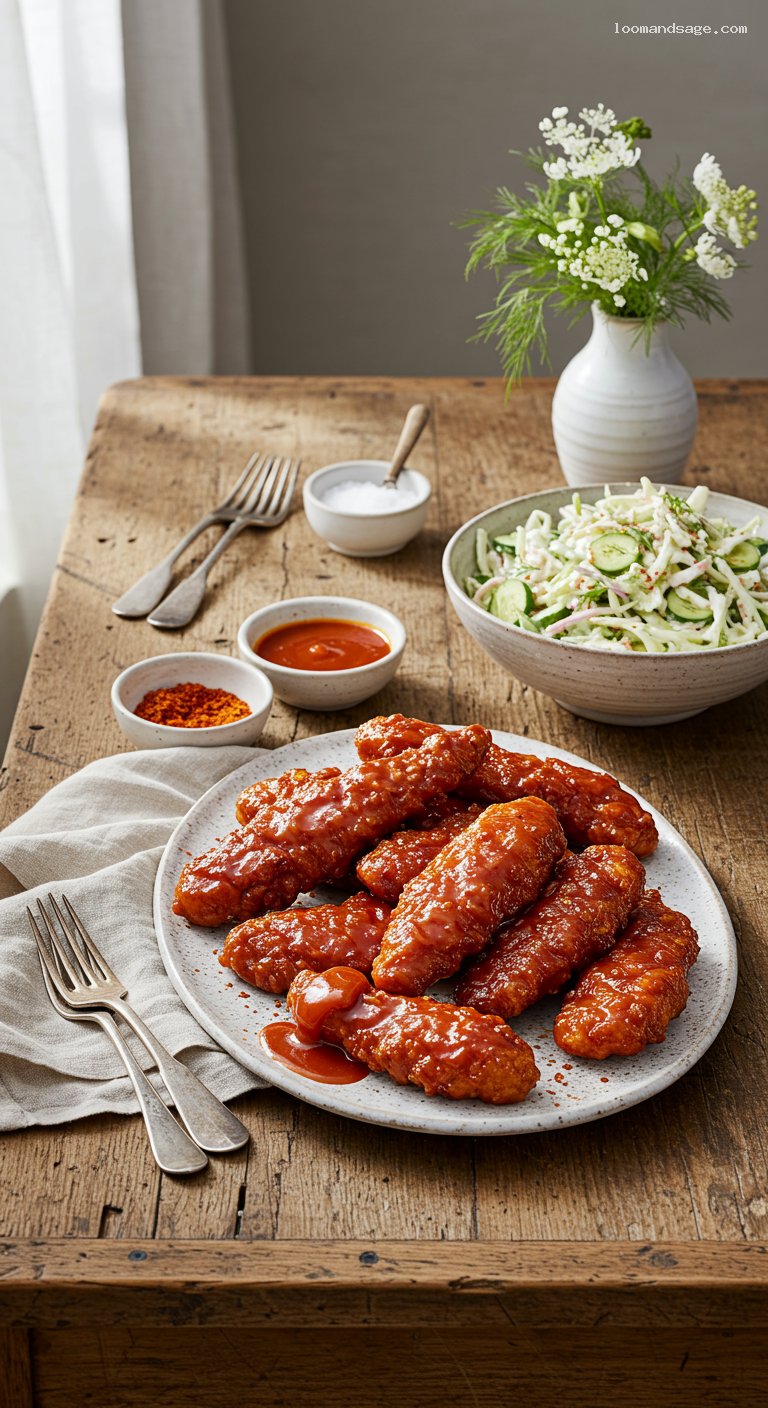 Keto Nashville Hot Chicken Tenders with Dill Slaw