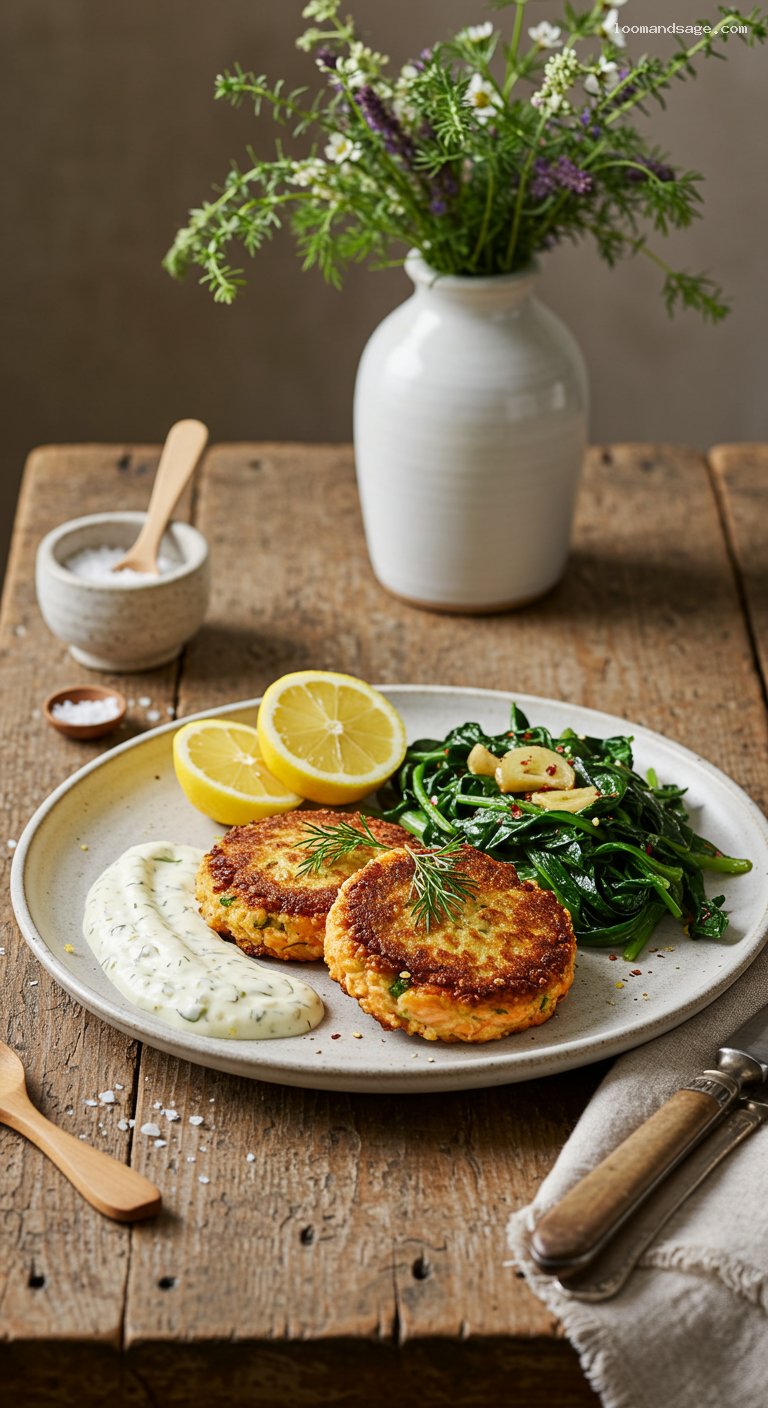 Keto Salmon Cakes with Lemon-Dill Aioli