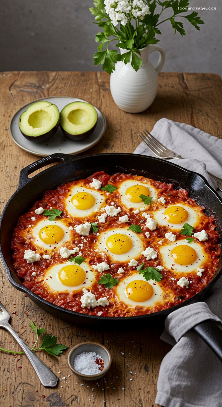 Keto Shakshuka with Feta and Avocado
