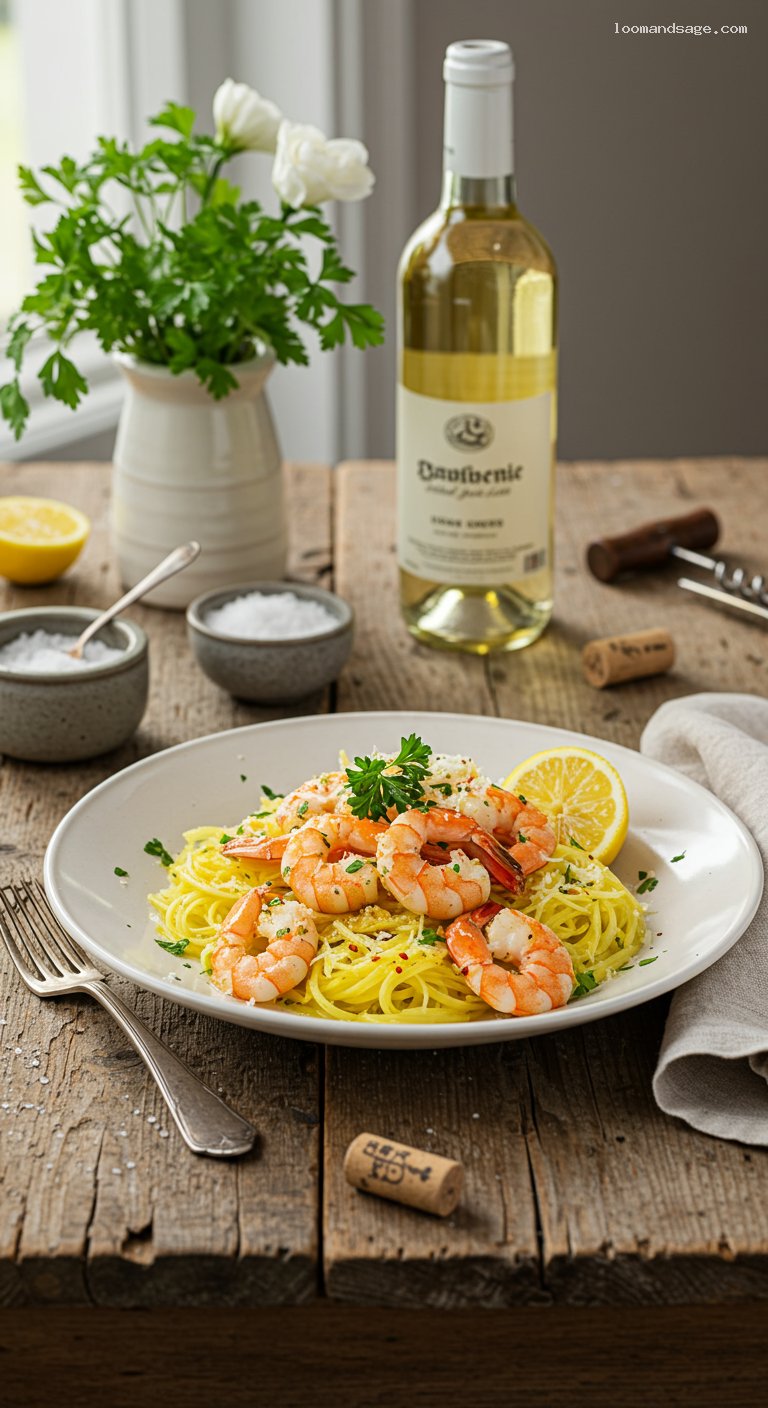 Keto Shrimp Scampi with Spaghetti Squash