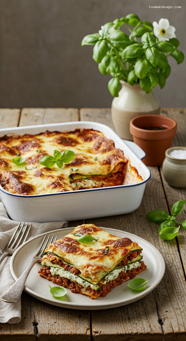 Keto Zucchini Lasagna with Beef Ragù