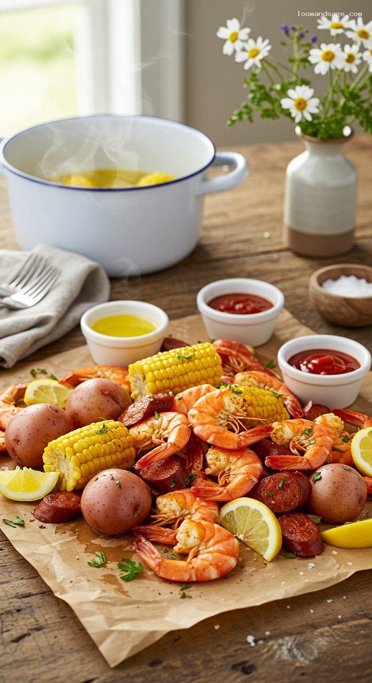 Lowcountry Shrimp Boil with Old Bay and Sausage
