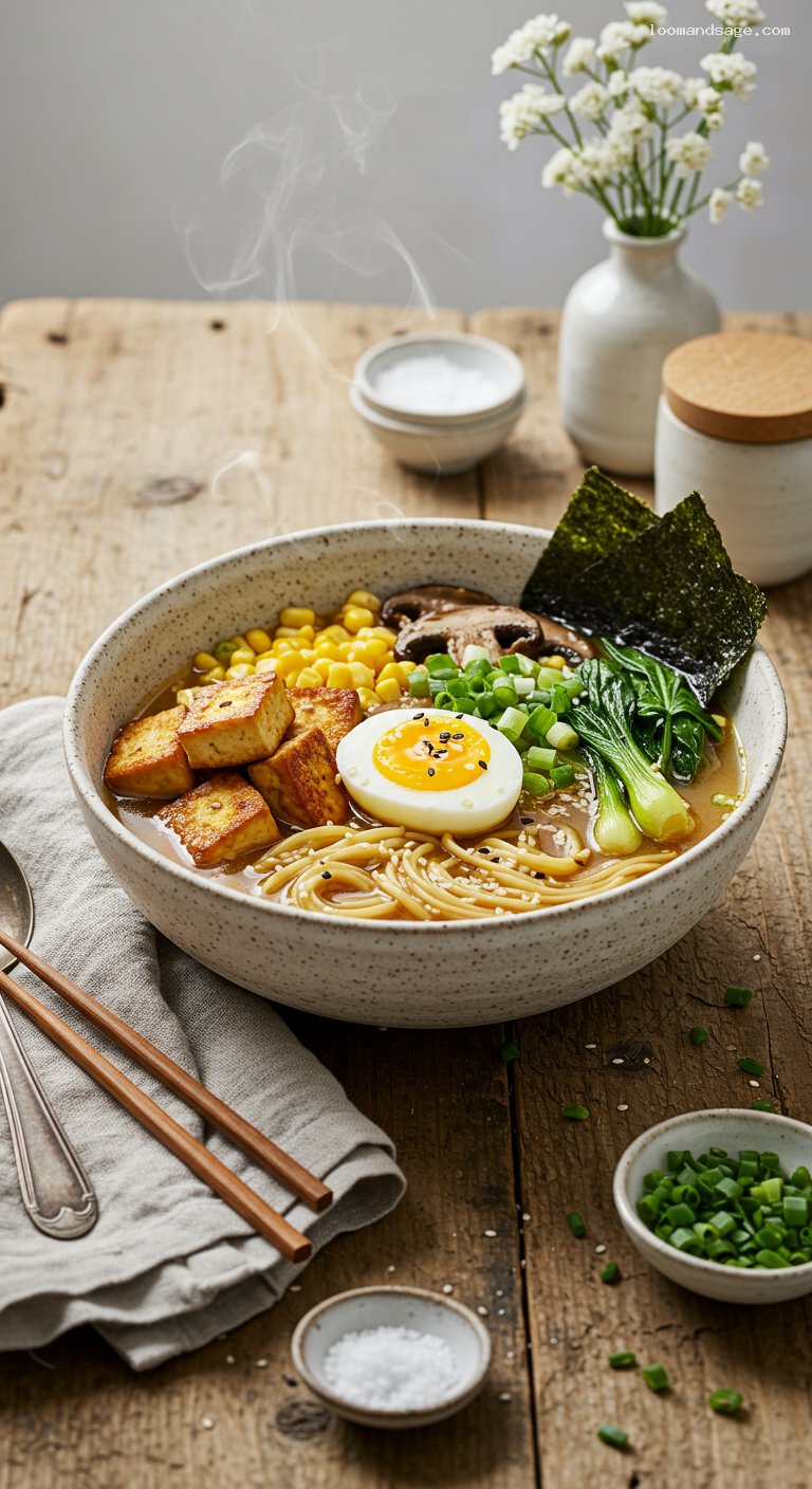 Miso Ramen With Seared Tofu and Vegetables