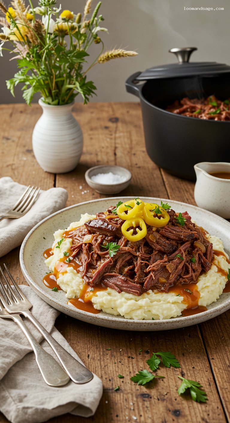 Mississippi Pot Roast with Pepperoncini and Au Jus