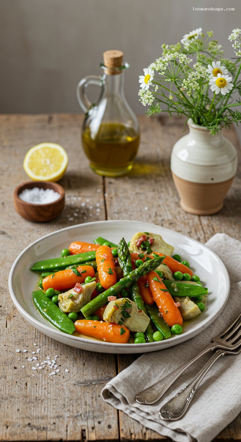 Navarre-Style Spring Vegetable Menestra with Jamón Glaze