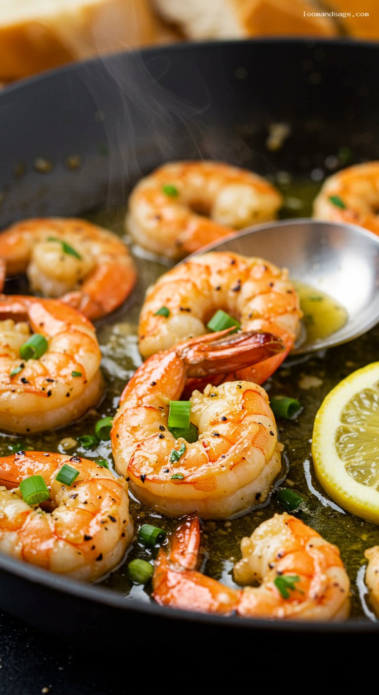 New Orleans BBQ Shrimp with Garlic Butter Sauce – Closeup