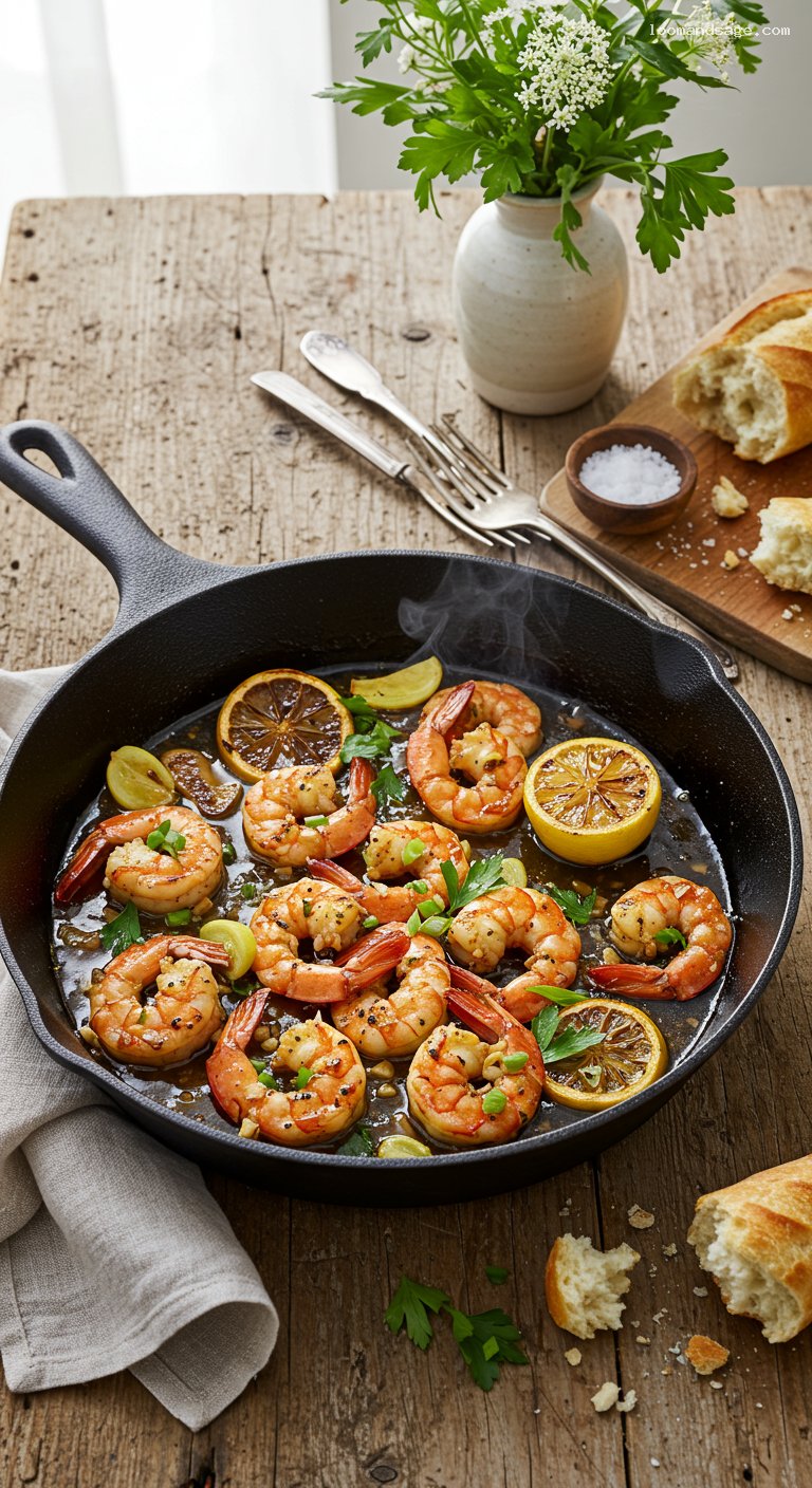 New Orleans BBQ Shrimp with Garlic Butter Sauce